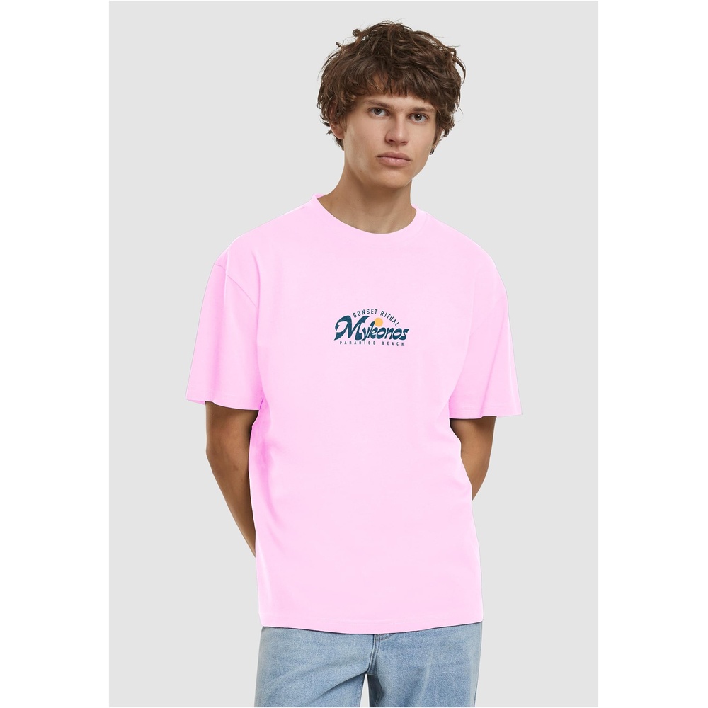 Mister Tee - Mykonos Mood Oversize Mens Tshirt - Pink